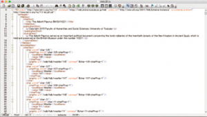 図2:上記システムから出力したTEI 形式XML ファイル